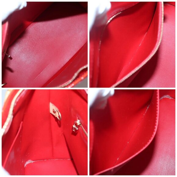 LOUIS VUITTON Monogram Vernis Houston Hand Bag Red M91092 LV Auth ep10400 - Picture 12 of 13